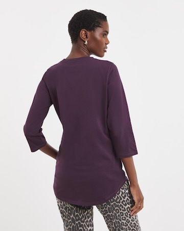 2 Pack Longline Curved Hem 3/4 Sleeve Trial