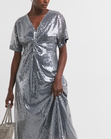Sequin Twist Front Dress
