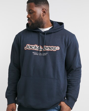 Jack & Jones Vesterbro Logo Hoodie - Navy