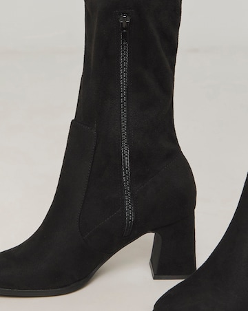 Chana Heeled Stretch Boots Wide E Fit Curvy Plus to Extra Curvy Plus Calf