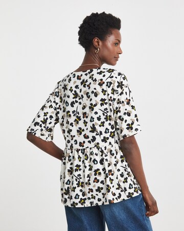 Crew Neck Short Sleeve Peplum T-Shirt