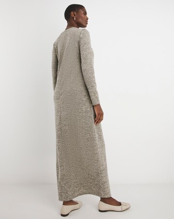 Crew Neck Long Sleeve Tie Waist Dress