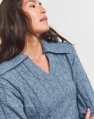 Cable Collar Jumper Dress