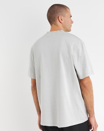 Relaxed Fit Acid Wash T-Shirt- Grey