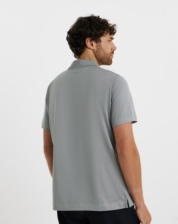 Folio Mercerised Supima Zip Polo-Grey