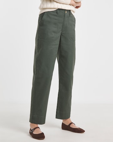 Cotton Rich Barrel Leg Trouser with Stretch