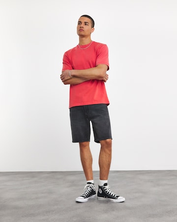 Garment Dyed Relaxed Fit T-Shirt- Red
