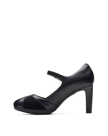 Clarks Ambyr Leather Court Shoes Wide Fit