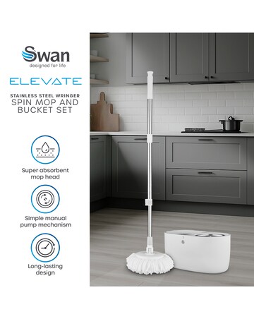 Swan Elevate Spin Mop & Bucket