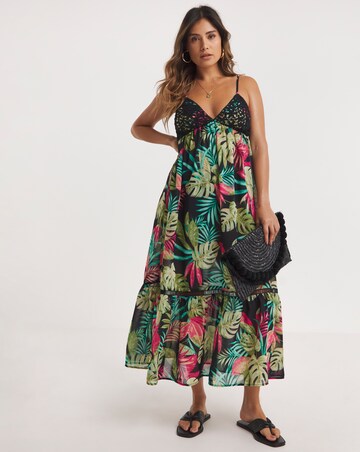 Floral Print Maxi Beach Dress