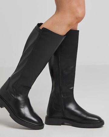 Perry Stretch Back Flat Knee High Boots Extra Wide EEE Fit Curvy Plus Calf