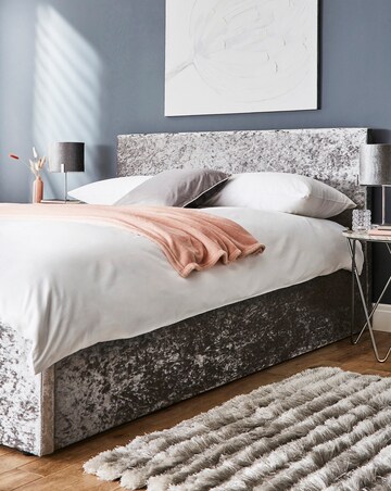 Hayden Crushed Velvet Bed Frame with 3 Layer Memory Foam Hybrid Mattress