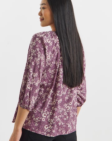 Collarless Button Through Blouse