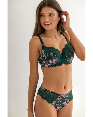 Pour Moi Bliss Full Cup Wired Non Pad Side Support Bra Forest/Floral