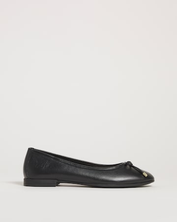 Talia Leather Ballerina Shoes - Wide Fit (E)
