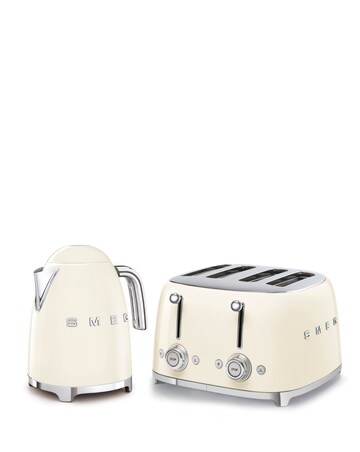 Smeg Kettle and 4 Slice Toaster Cream