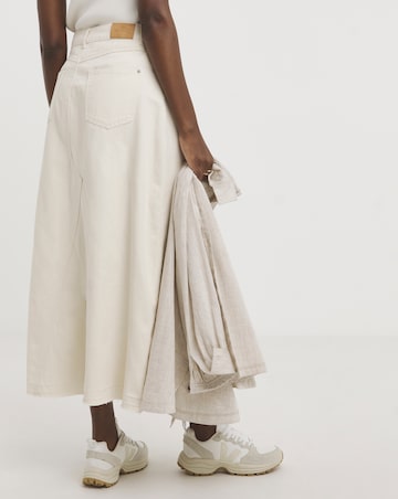 Ecru A Line Maxi Skirt