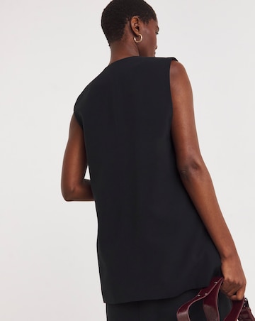 Black Longline Waistcoat