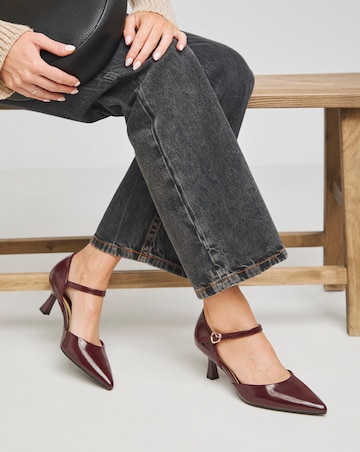 Heavenly Soles Corrine Two Part Pointed Toe Heeled Shoes - Extra Wide Fit (EEE)