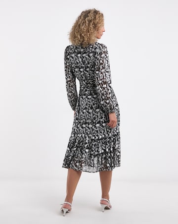 Lurex Metallic Jaquard Tie Waist Dress
