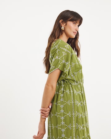 Pure Cotton Broderie Smock Dress