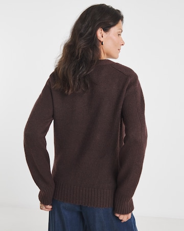 Blue V Neck Seam Detail Cardigan