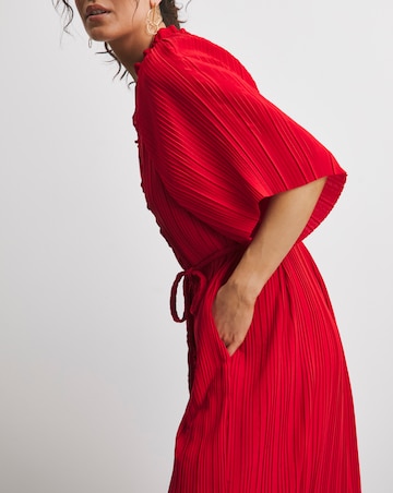 Pleated Occasion Button Through Dress