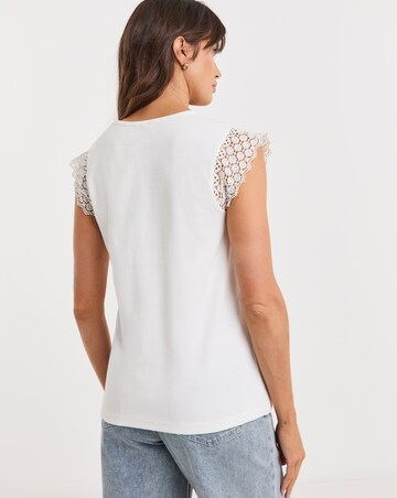 Pure Cotton Lace Insert Vest