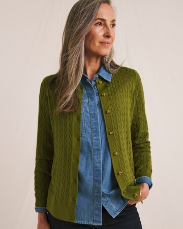 Julipa Cable Crew Neck Cardigan