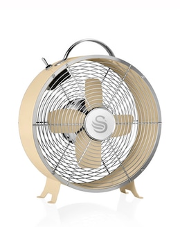 Swan 8'' Retro Clock Fan - Cream