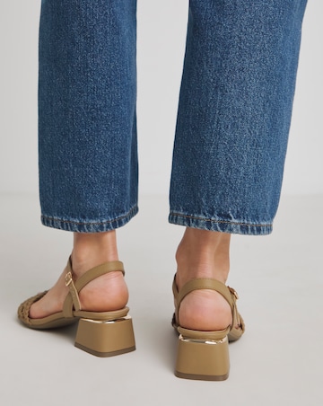 Lunar Woven Low Block Heel Sandals - Extra Wide Fit (EEE)