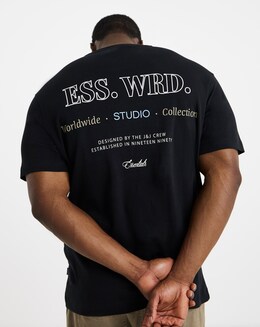 Jack &amp; Jones Urban Edge Back Graphic T-Shirt - Black