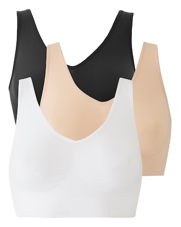Pretty Secrets (3 Pack) Comfort Tops (Fits A-D) Black/White/Blush