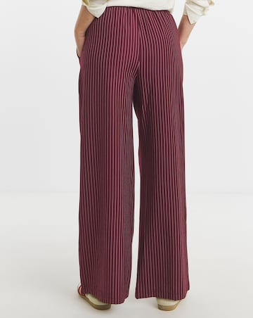 Pinstripe Drawstring Wide Leg Trouser
