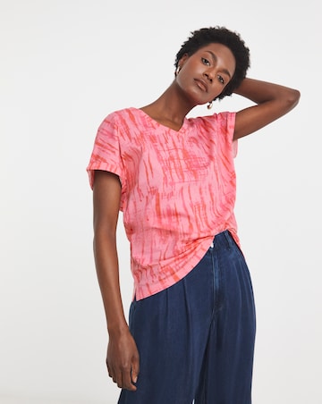Pure Cotton V Neck Short Sleeve T-Shirt