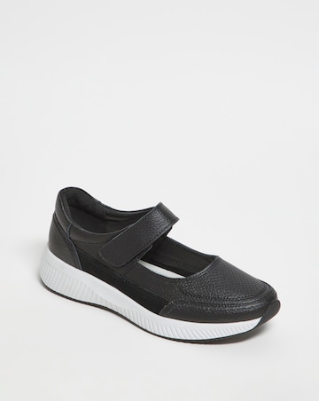 Juniper Leather Touch and Close Bar Shoe Wide E Fit
