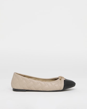Ari Quilted Ballerinas With Trim - Extra Wide Fit (EEE)