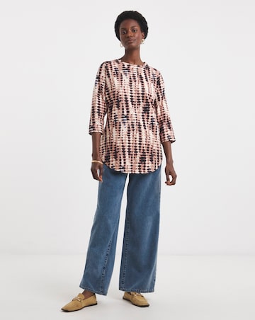 Longline Curved Hem 3/4 Sleeve