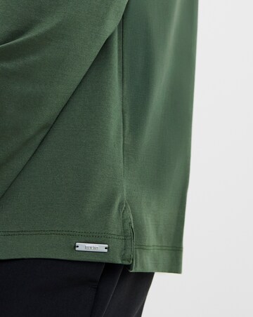 Folio Mercerised Supima Zip Long Sleeve Polo-Khaki