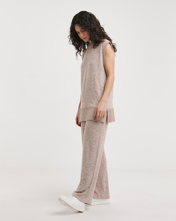 Sleeveless Crew Neck Cosy Longline Vest