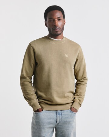 Union Garment Dyed Relaxed Fit Crew Neck Sweat- Tan