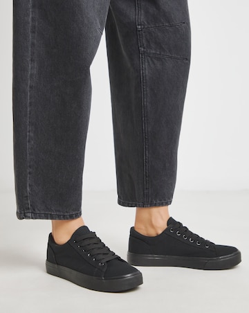 Ryder Lace Up Canvas Trainer - Wide Fit (E)