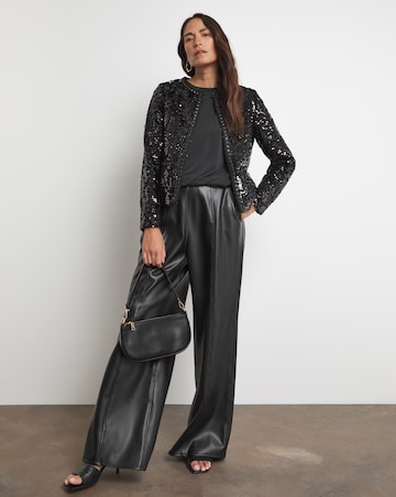 Joanna Hope Cropped Boucle Sequin Jacket