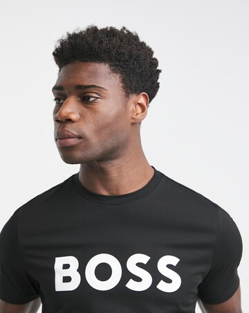 BOSS Short Sleeve Black Large Logo T-Shirt