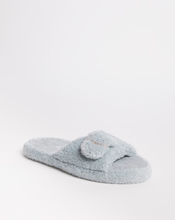 Mule Slipper with Buckle Detail - Wide Fit (E)