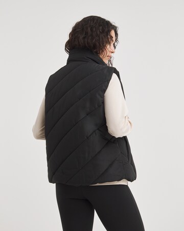 Black Padded Puffer Gilet