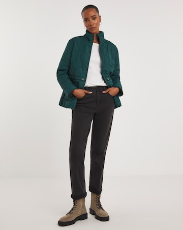 Teal Reversible Borg Quilted Jacket
