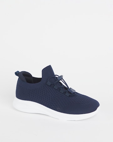 Cushion Walk Navy Arch Support Toggle Trainers- Extra Wide Fit (EEE)