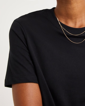 Pure Cotton Black Crew Neck Short Sleeve T-shirt
