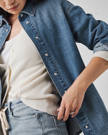 Mid Blue Oversized Denim Shacket